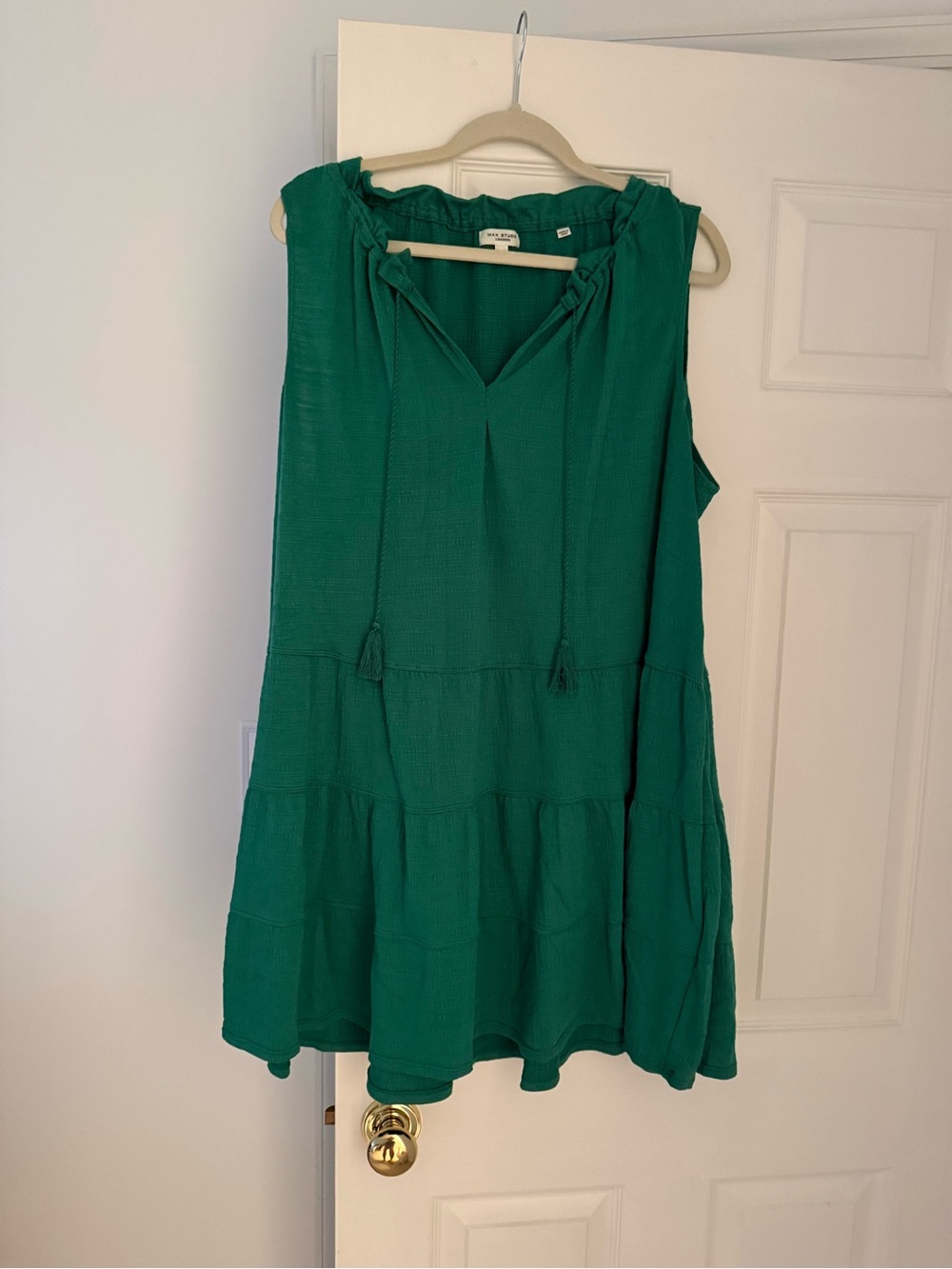 Max Studio Emerald Green Tiered Mini Dress